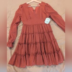 Altar'd State Rust Tiered Kids Dress